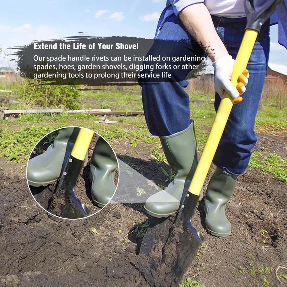 10 PCS Rivets for Spade Handle, Solid Rivet Tool, Round Head Aluminum Rivets,...