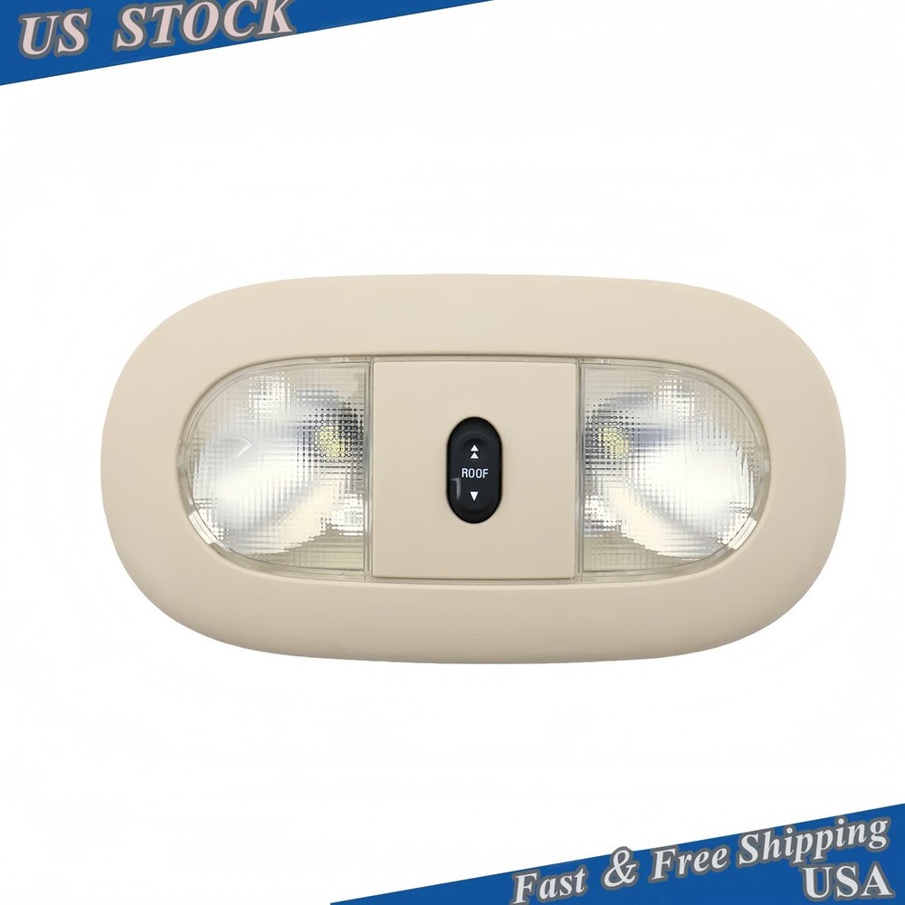 LED Front Overhead Console with Dome Map Light & Sunroof Switch for Ford Beige