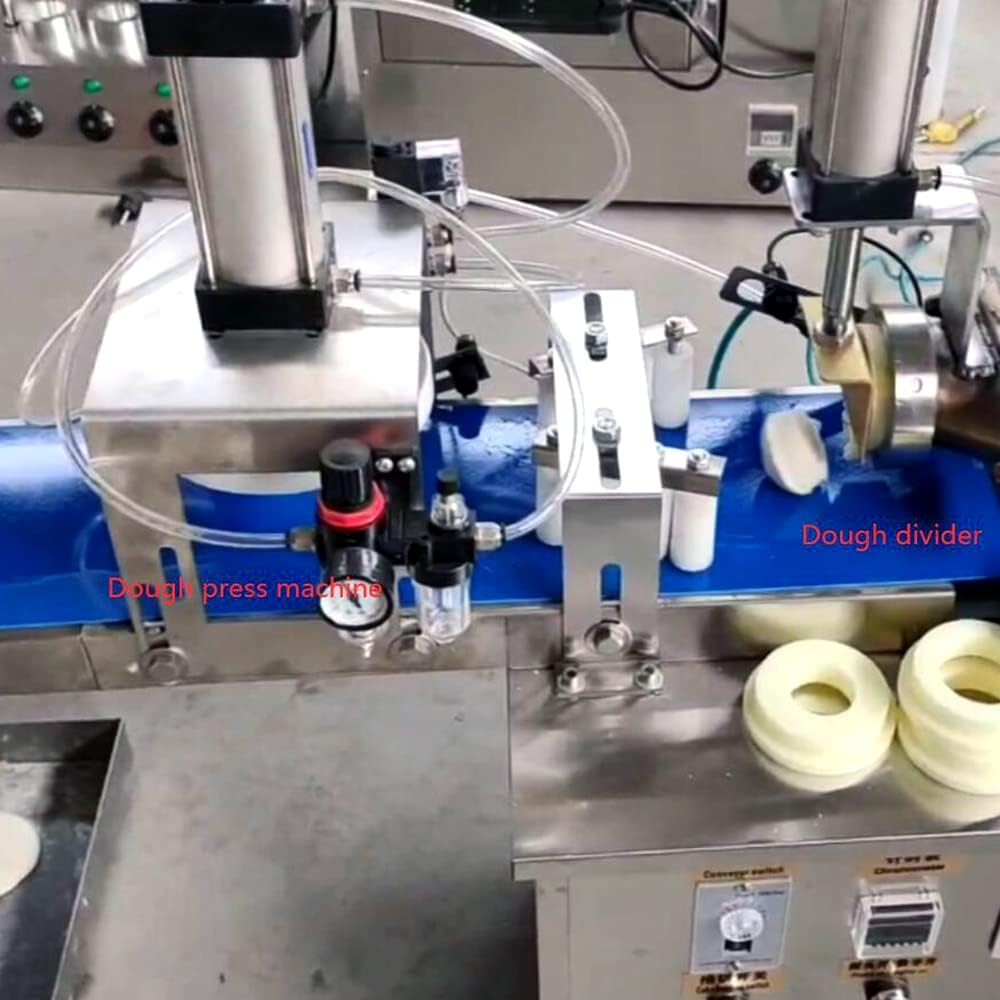110V Automatic Dough Divider Cutter Roller Pizza Pastry Sheeter Press Machine