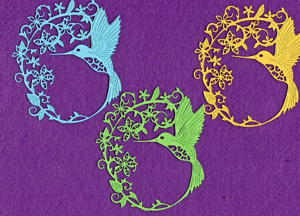 HUMMING BIRD # 4 die cuts scrapbook cards
