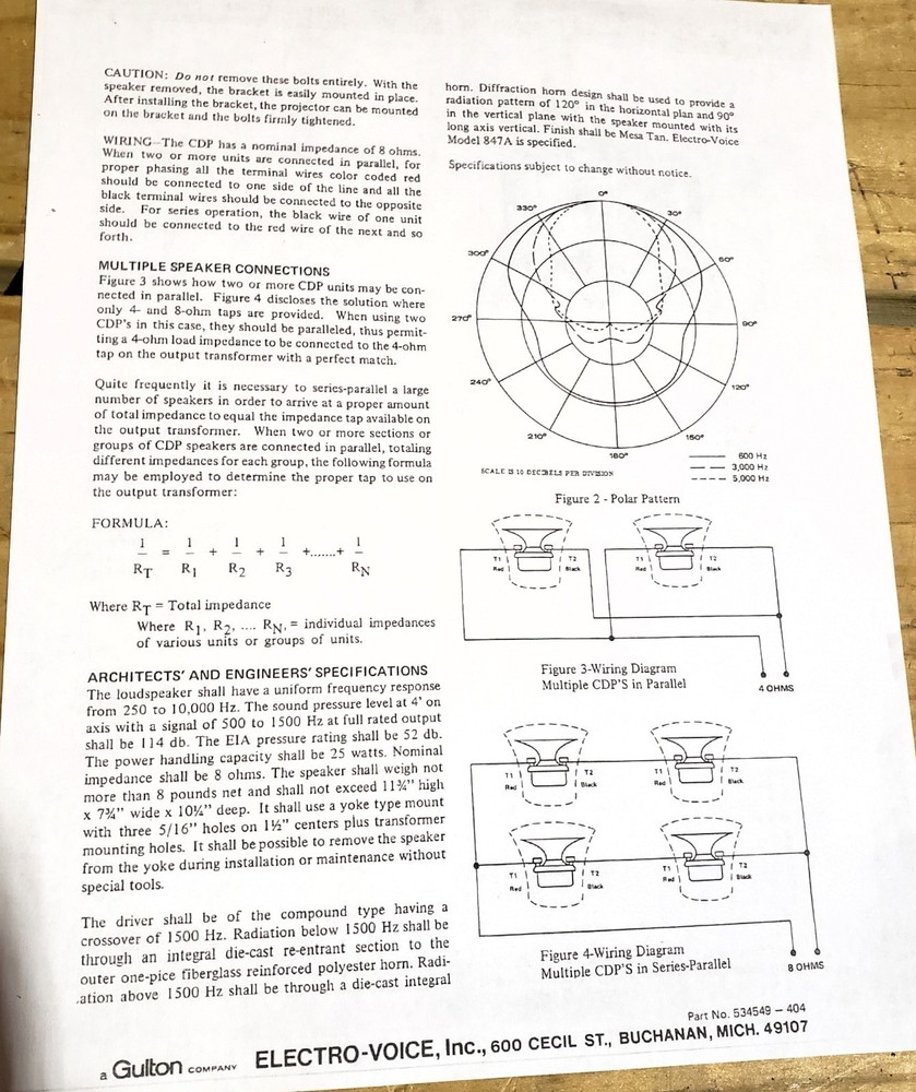 Electrovoice CDP847 horn