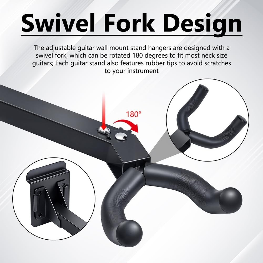 12Pcs Guitar Hook, Adjustable Guitar Wall Mount Stand Hangers Wall Mount Hook...