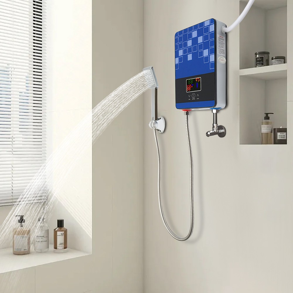 4500W Electric Tankless Water Heater Shower Head Set Instant Hot Water Heater US