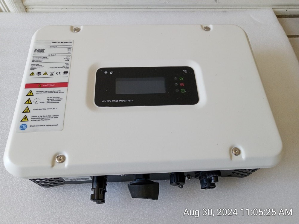 3000W Grid Tie / String Inverter, Solar Input 75-500Vdc, AC Output 240 Vac, 16A