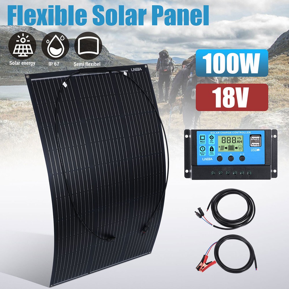 100W Solar Panel Kit Monocrystalline Solar Panel With 30A Controller