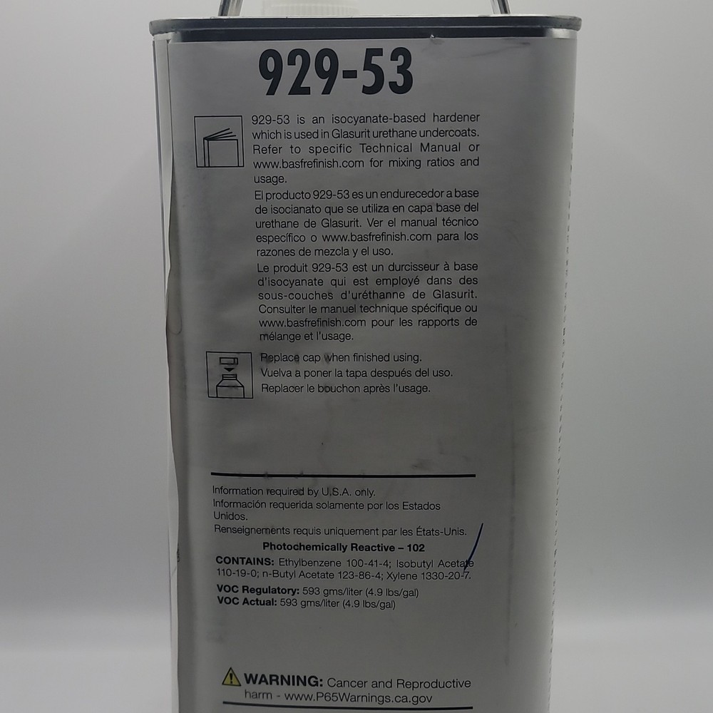 Glasurit 929-53 HS Undercoat Hardener Normal