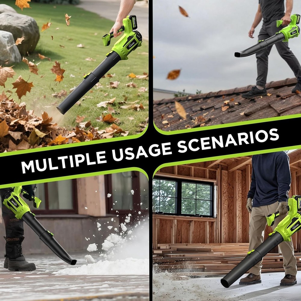 Versatile Handheld Leaf Blower: 580 CFM & Fast Charging for -Round Use