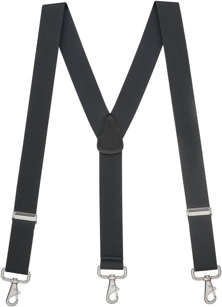 Solid Suspenders -1.5-Inch Wide Elastic - Y-Back - Trigger Snaps - Many Colors &