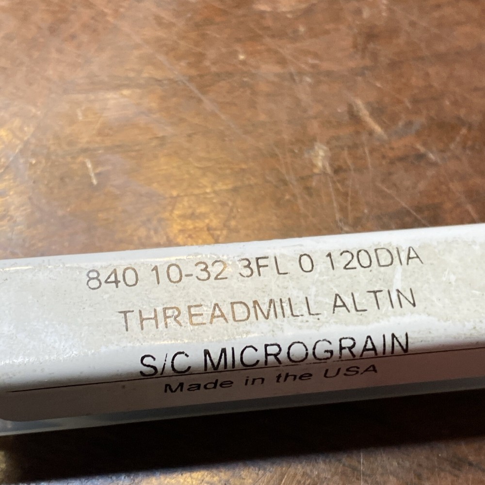 ATNH Solid Carbide Thread Mill 840 10-32 3FL .120Dia ALTiN Micrograin (D6)