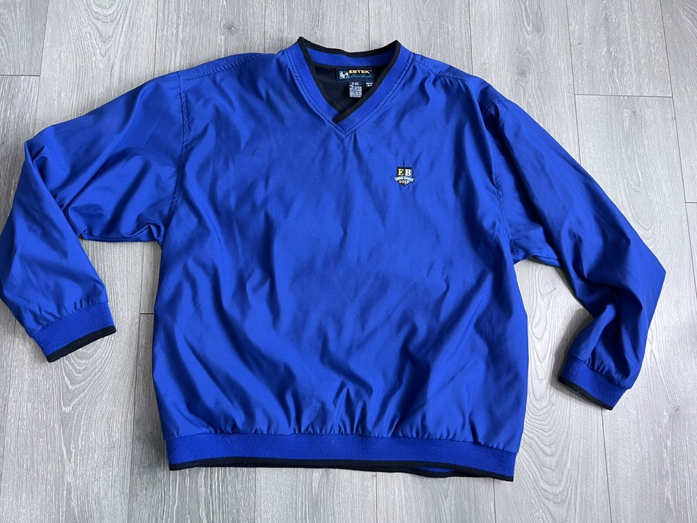 Vintage Eddie Bauer EBTEK Pullover Golf Jacket Size M Blue