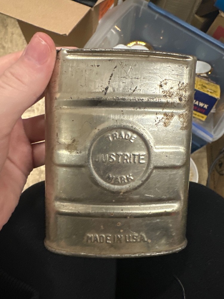 Vintage Justrite Carbide coal miners flask