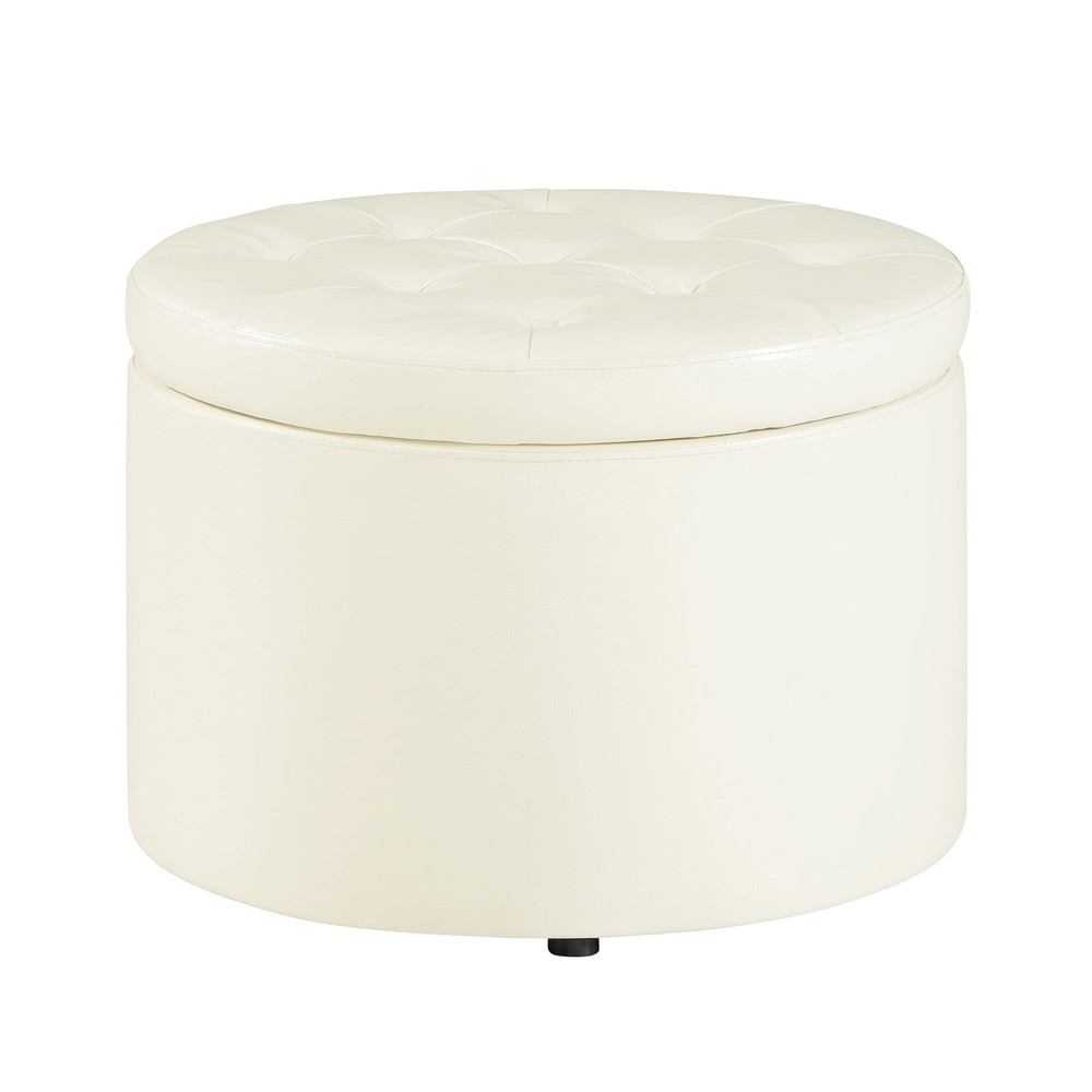 Comfort Round Shoe Ottoman Ivory
