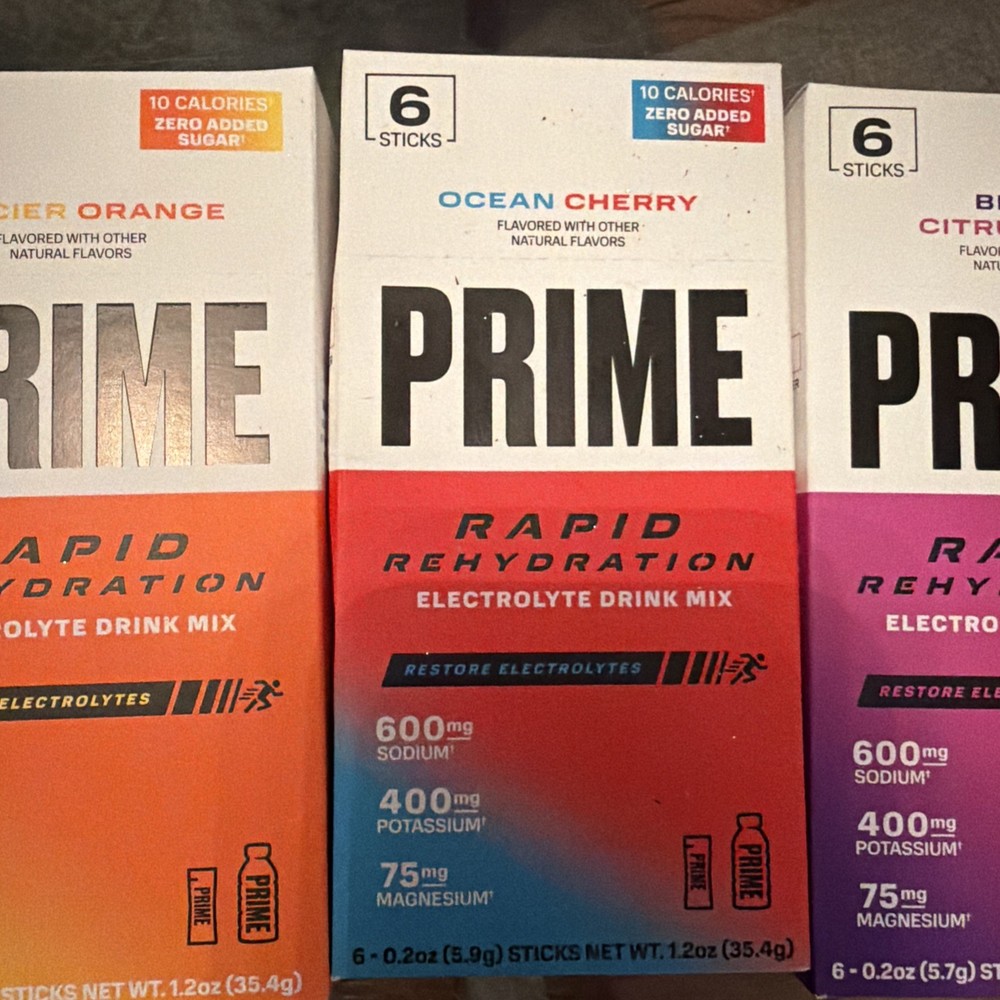 (4) Prime Rapid Rehydration Sticks, Electrolyte 6ct- 24 Total