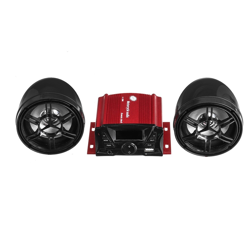 12v Motorcycle Audio bluetooth Remote Control Speaker Sound System SD USB