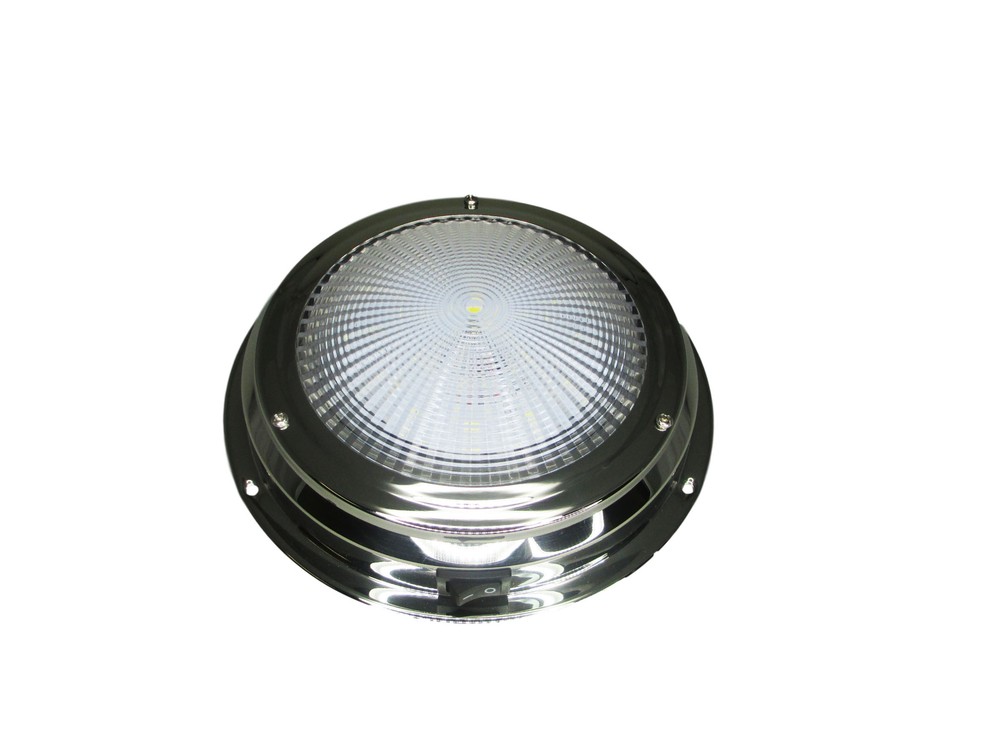 Marine Boat Trailer RV 5" Lens Accent Ceiling/Cabin/Dome Light SS Toggle Switch