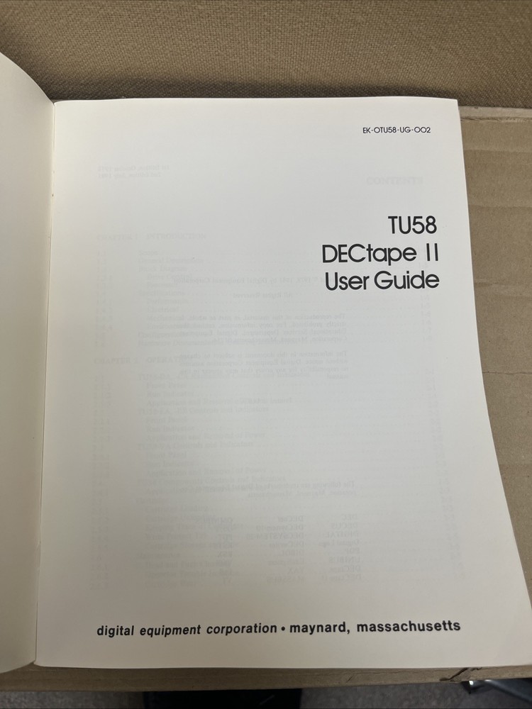DEC digital TU58 DECtape II User Guide