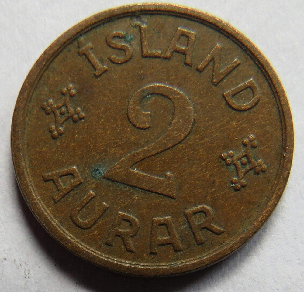 1940 Iceland 2 Aurar Coin