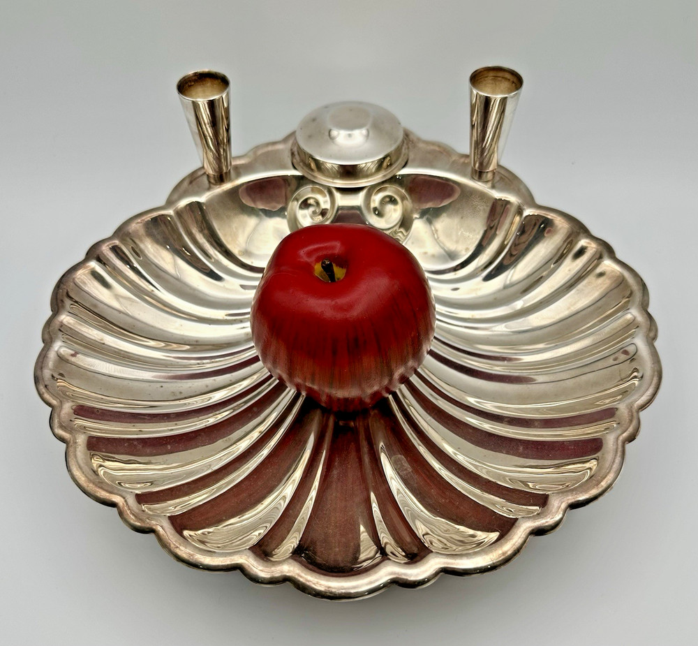 Vintage Starr Co. Silver Plate Shell Appetizer Serving Toothpick Holder Dish 11"