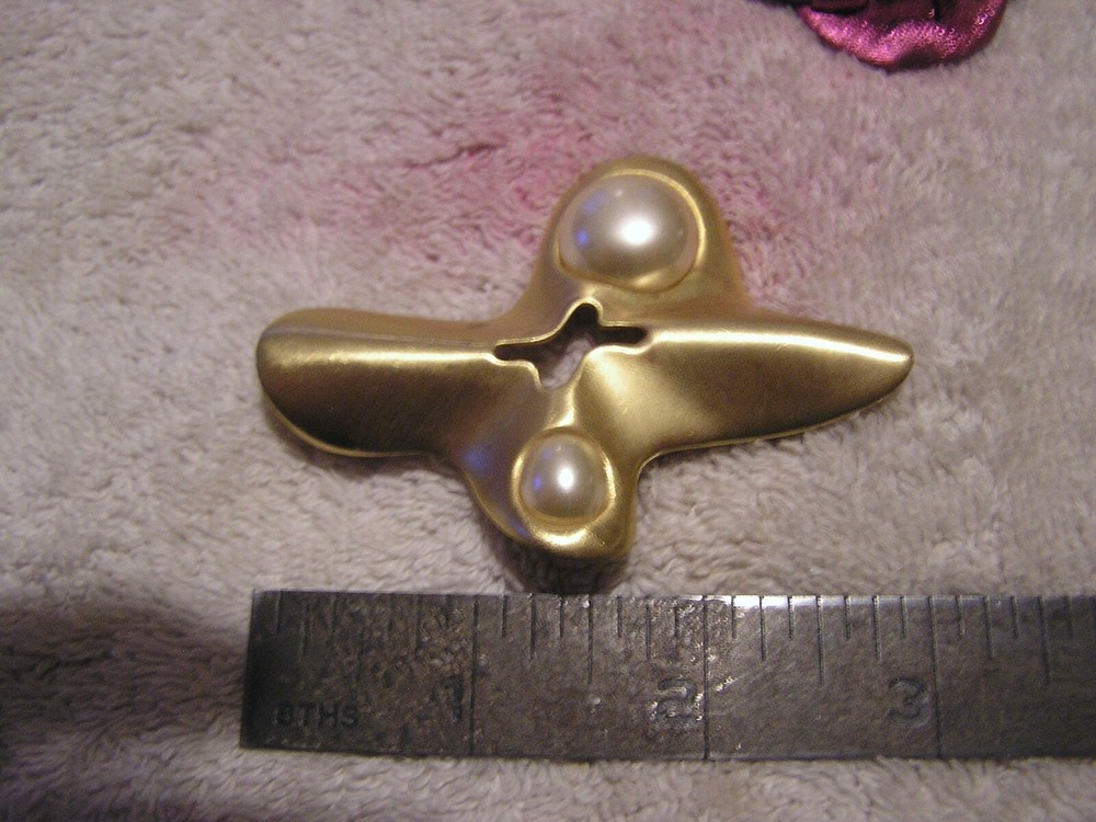 Vintage Modern Costume Cross Pin