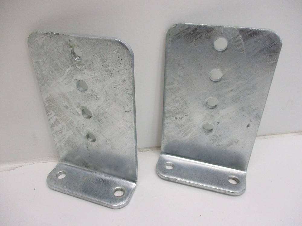 (2) Vertical Pontoon Boat Trailer Bunk Bolster L Brackets / 5" by 8" Galvanized