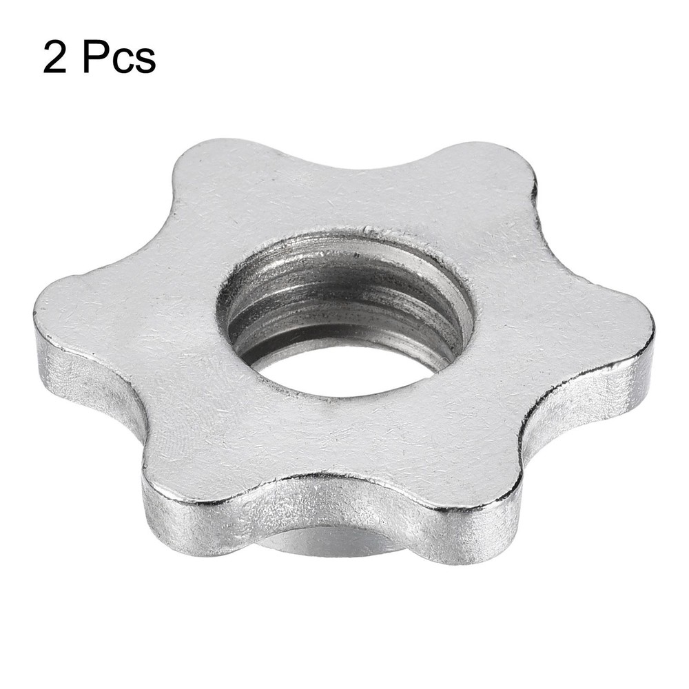 Hexagonal Handlebar Nut, 2pcs 28mm Non-slip Spin Lock Collar Screw Silver