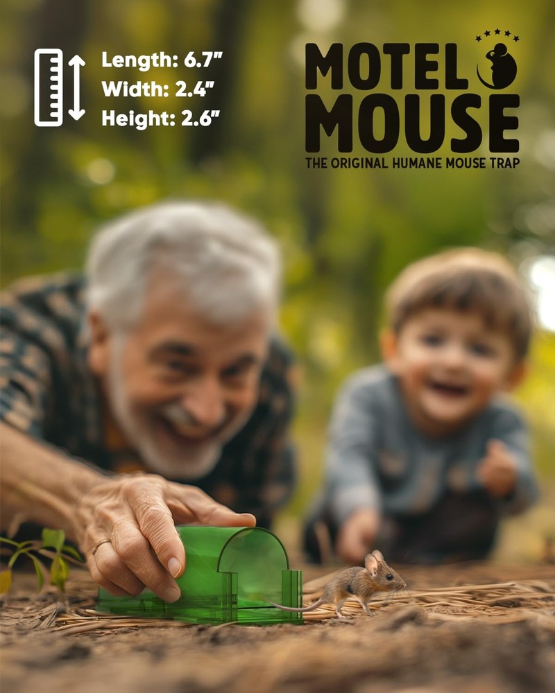 Motel Mouse Humane No Kill Live Catch and Release Mouse Traps, Reusable with ...