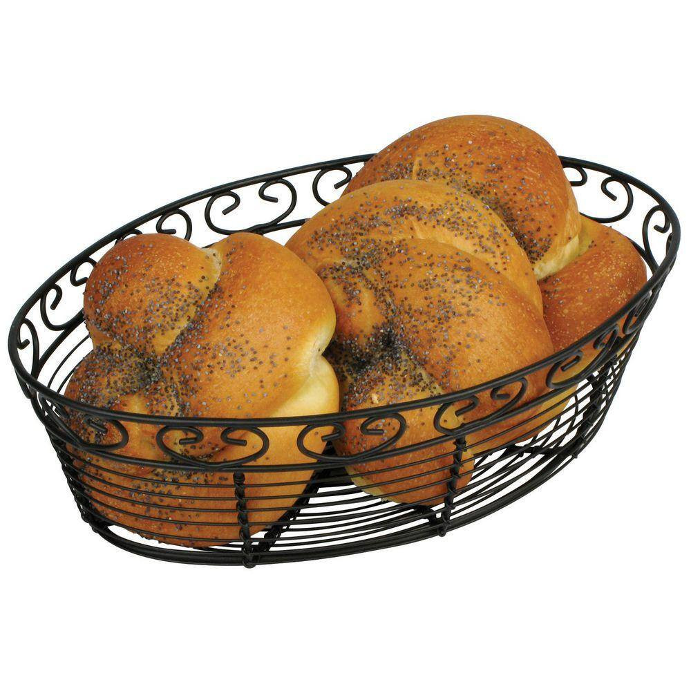 1-Piece Oval Black Wire Bread/Fruit Basket