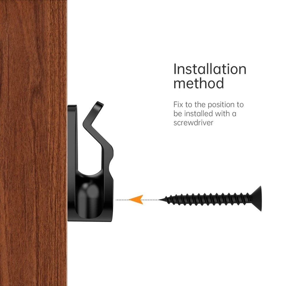 GEZIDEA String Light Hanger Hooks,Screw in Hooks for Hanging Small, Black