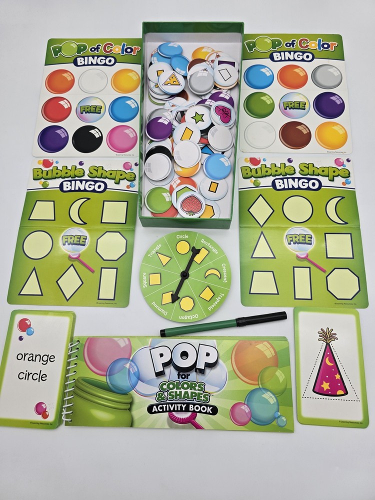 Learning Resources Pop For Color And Shapes Learning Activity Set Reusable Game