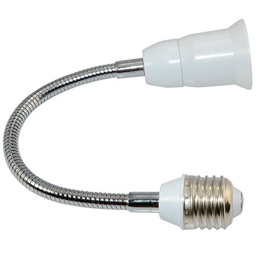 Flexible E26/E27 Medium Edison Screw Lamp Socket Extension Extender Adapter