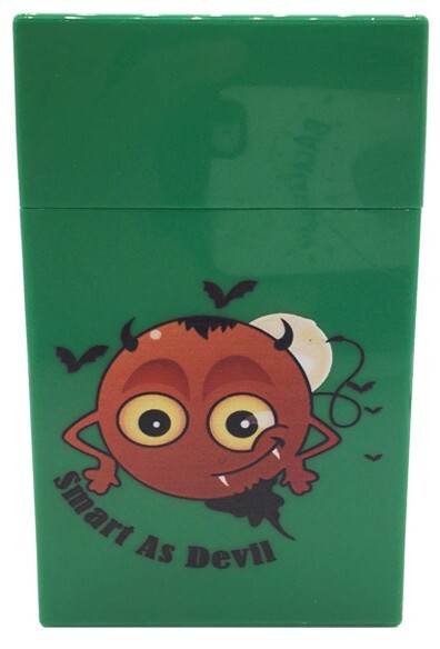 6PC Devil 100's Size Push-to-Open Plastic Cigarette Case Mixed Color