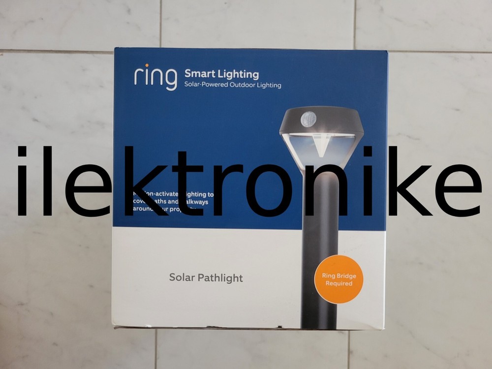 Brand NEW Ring Solar Powered Pathway Light Motion-Activated 1 Pack Black