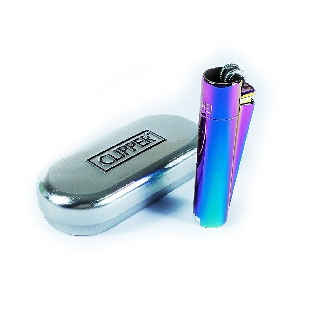 🔥 Clipper Classic Icy Rainbow Lighter – Premium Refillable Windproof Flame