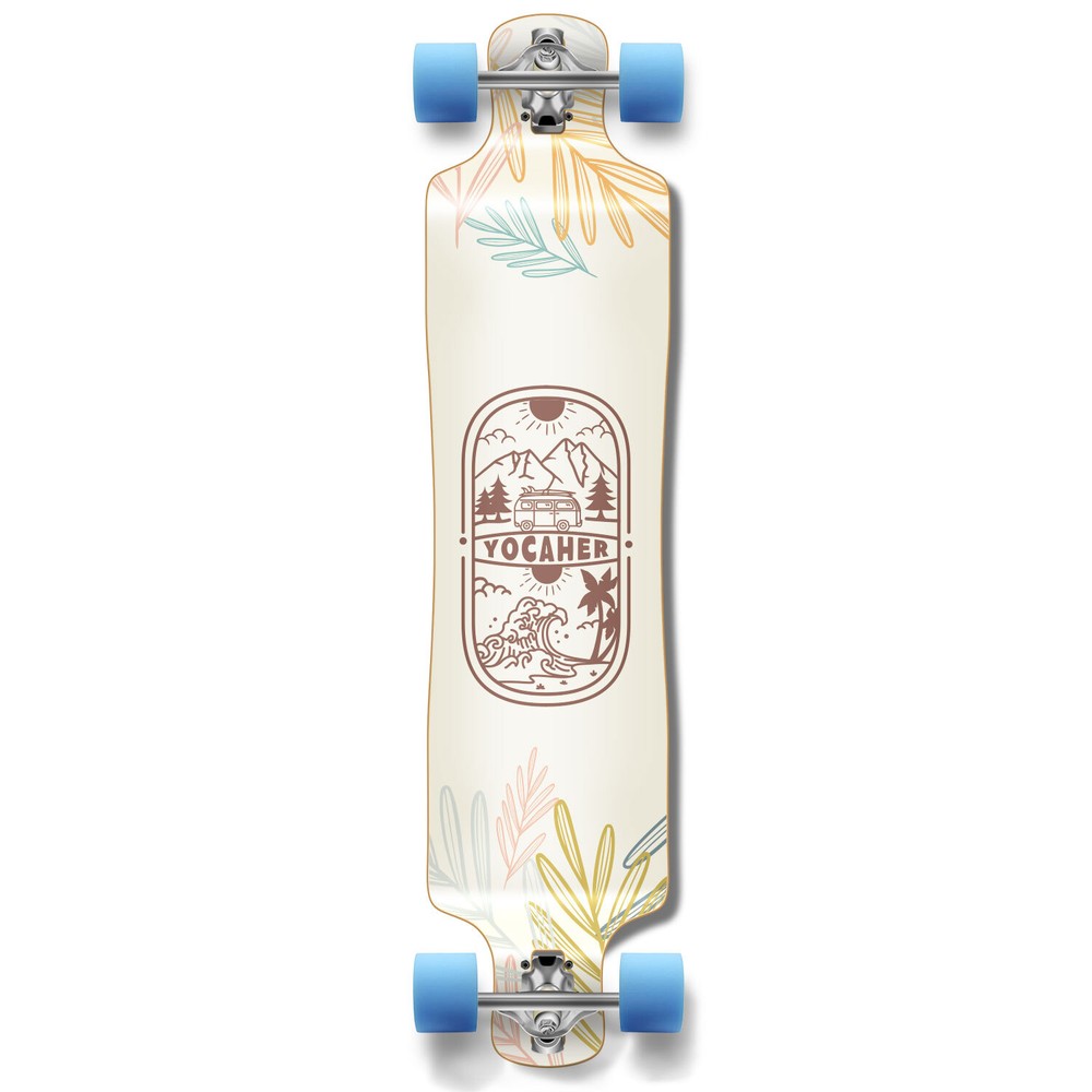 YOCAHER Longboard Complete - Earth Series - Adventure Colored