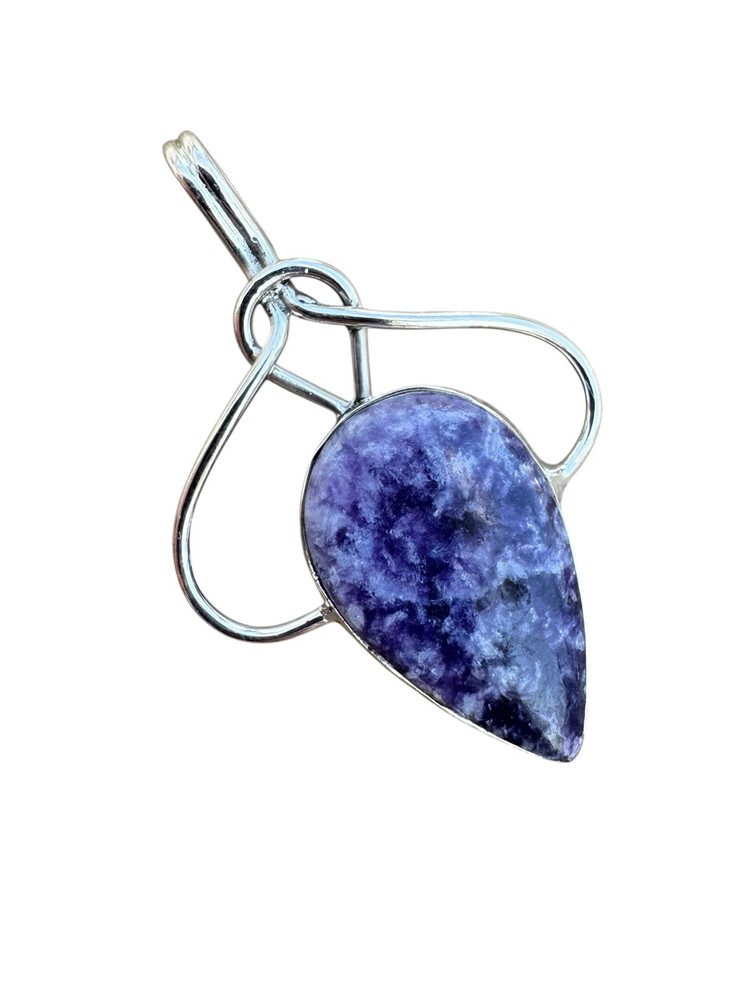Lepidolite Solid 925 Sterling Silver Pendant
