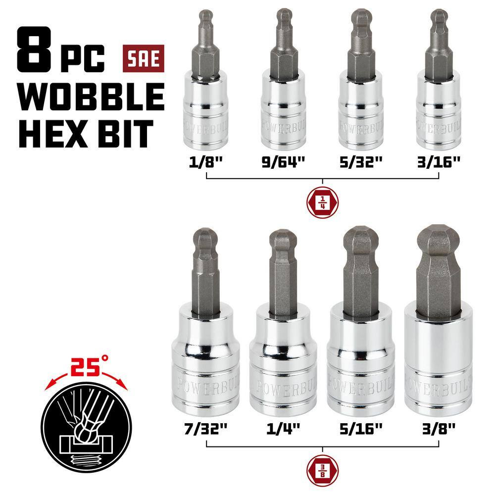 8 Piece Ball End Hex Bit Socket Set
