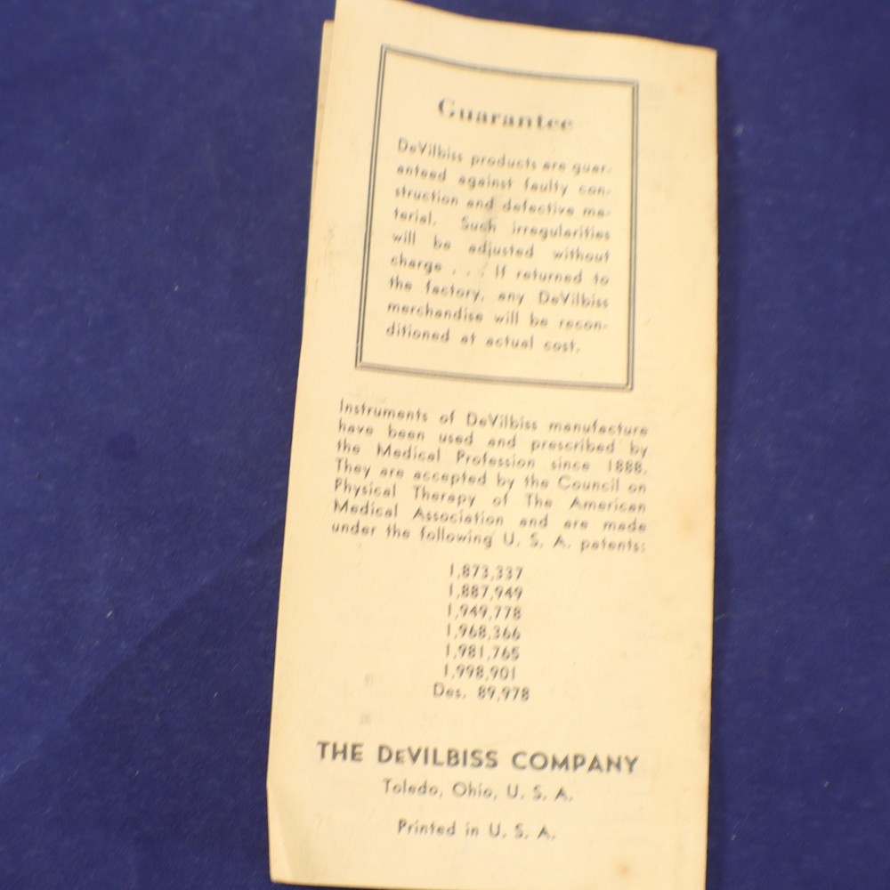 DeVilbiss Atomizer Number 16 Adjustable Tip in Original Box not working Vintage