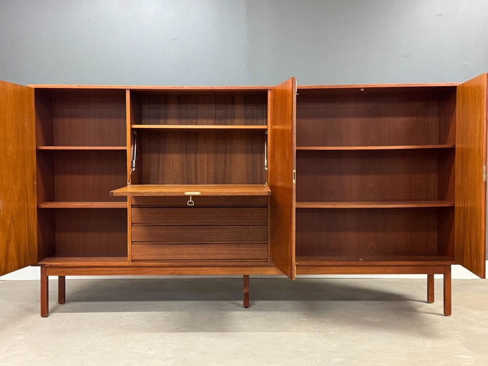 98” Danish Modern Teak Sideboard Credenza Highboard