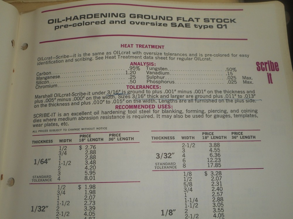 MARSHALL Steel Chicago IL 1966 Salesman Catalog Data Specifications Handbook