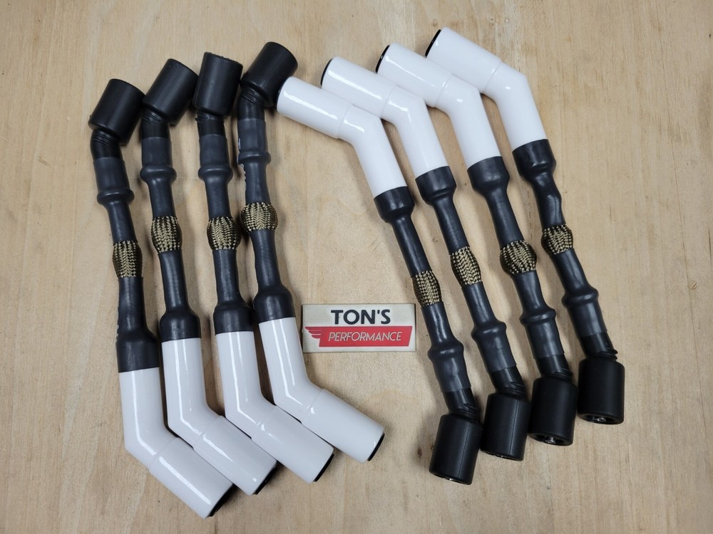 Ton's 9" 10mm Ceramic Titanium Sleeved Spark Plug Wire Set Chevy LS LT LSX LS3