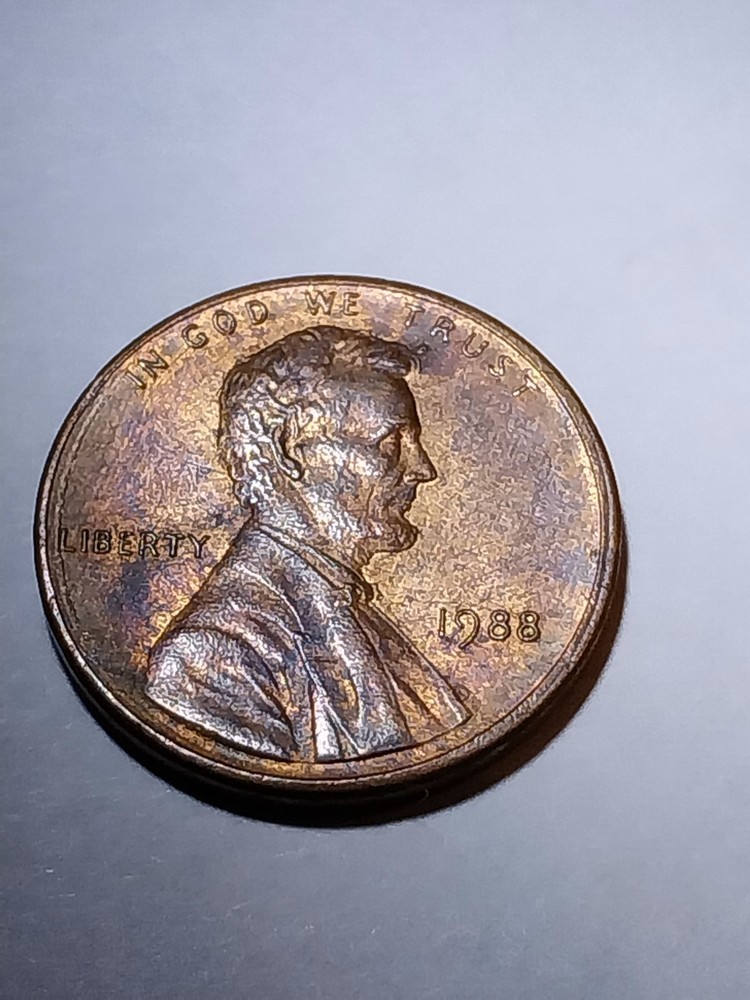 1988 P Error Lincoln Memorial Cent. Reverse Die Cracks.