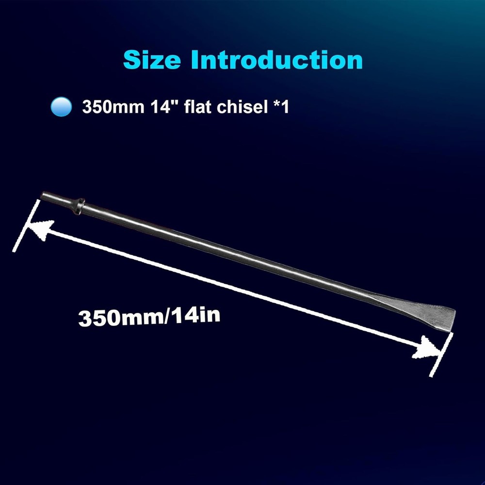 14" Pneumatic Hammer Chisel for Concrete & Tile - Flat Scraper 350mm