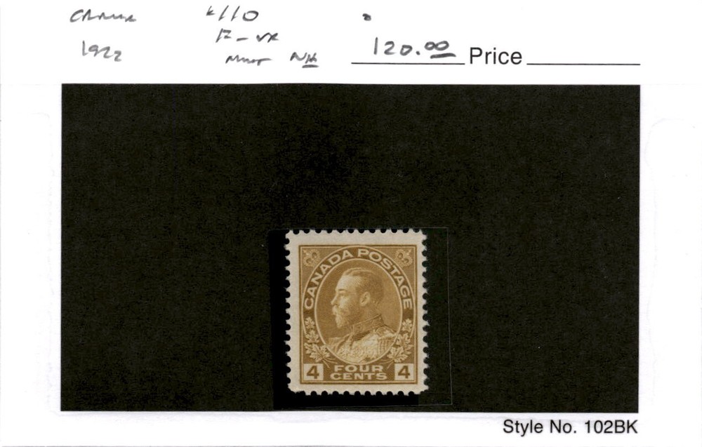 Canada, Postage Stamp, #110 Mint NH, 1922 King George (AB)