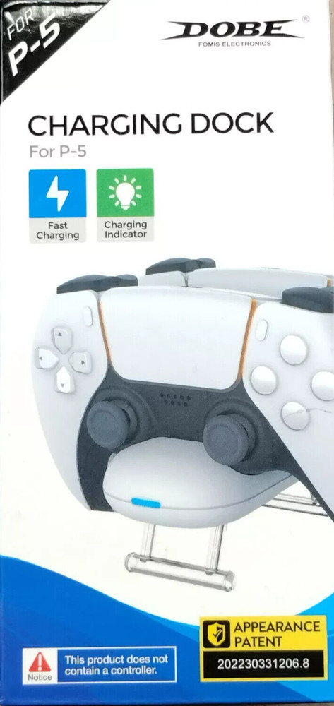 Dobe PS5 Dual Controller Charging Dock | Fast Charge Station | 35" Cable