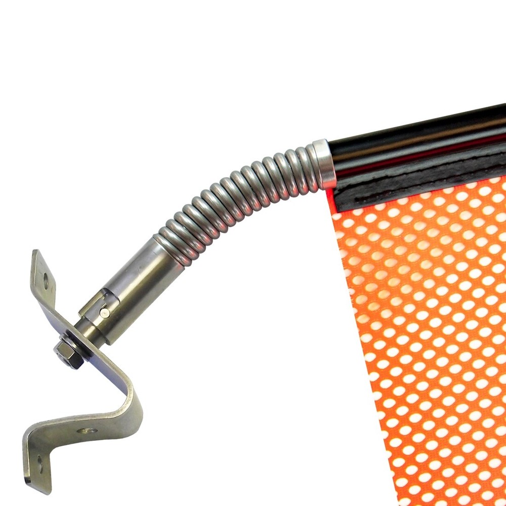 VULCAN Spring Warning Flag Kit - Universal Mounting Bracket - 18", 2 Pack - Mesh