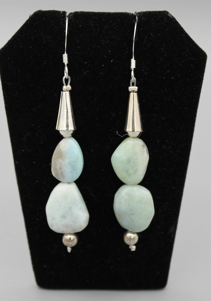 Sterling Silver and Larimar Earrings