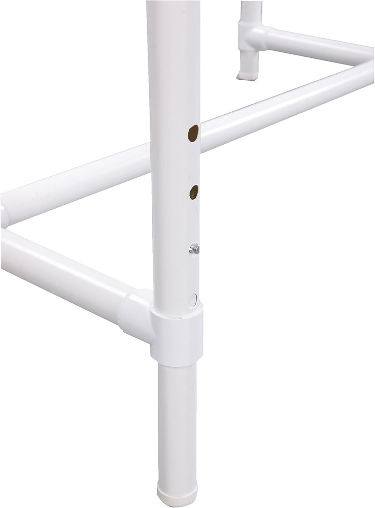 Adjustable White Quilter's Floor Frame for Comfortable Crafting