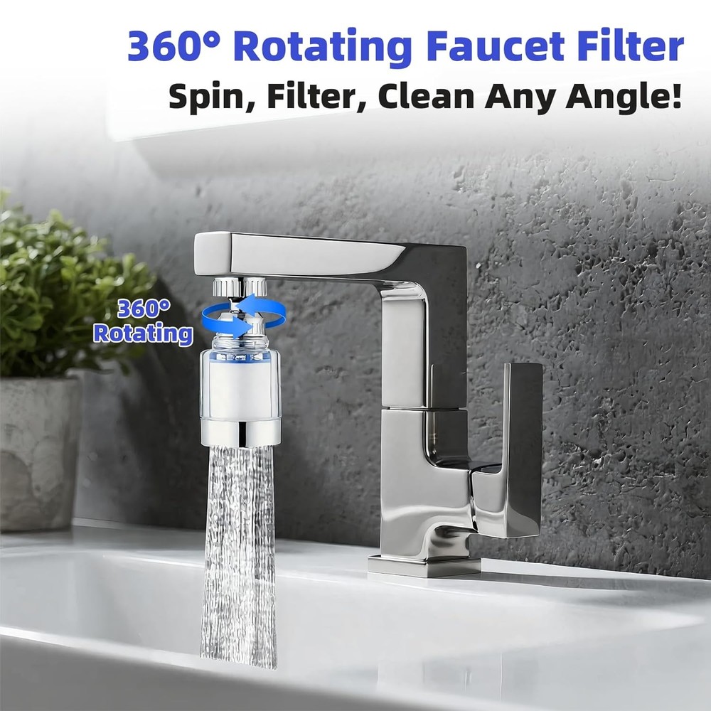 Faucet Water Filter Tap Filtration Kitchen Sink Mount Purifier System 360°Rotate