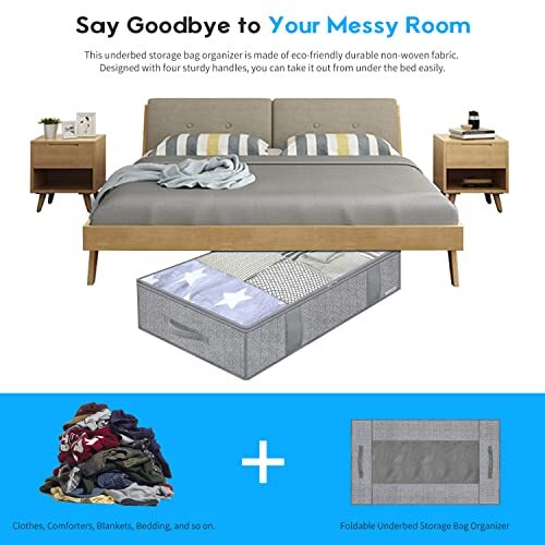 2 Pack Under Bed Storage Containers Closet Storage Organizer Clothes Bins