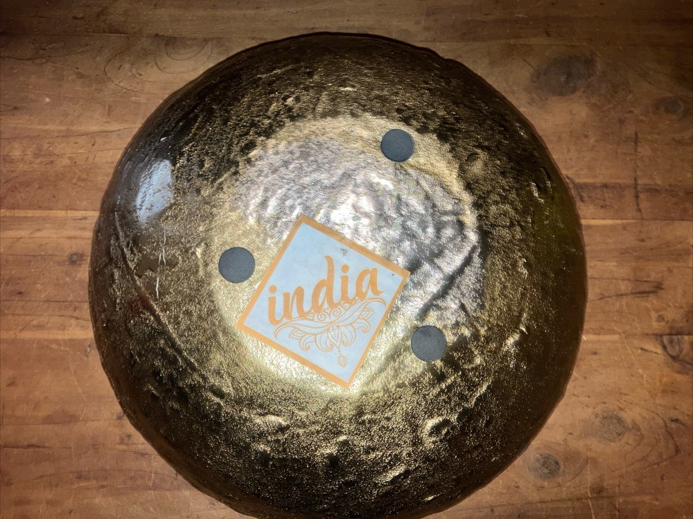 Textured Brass Serving Bowl 10” India